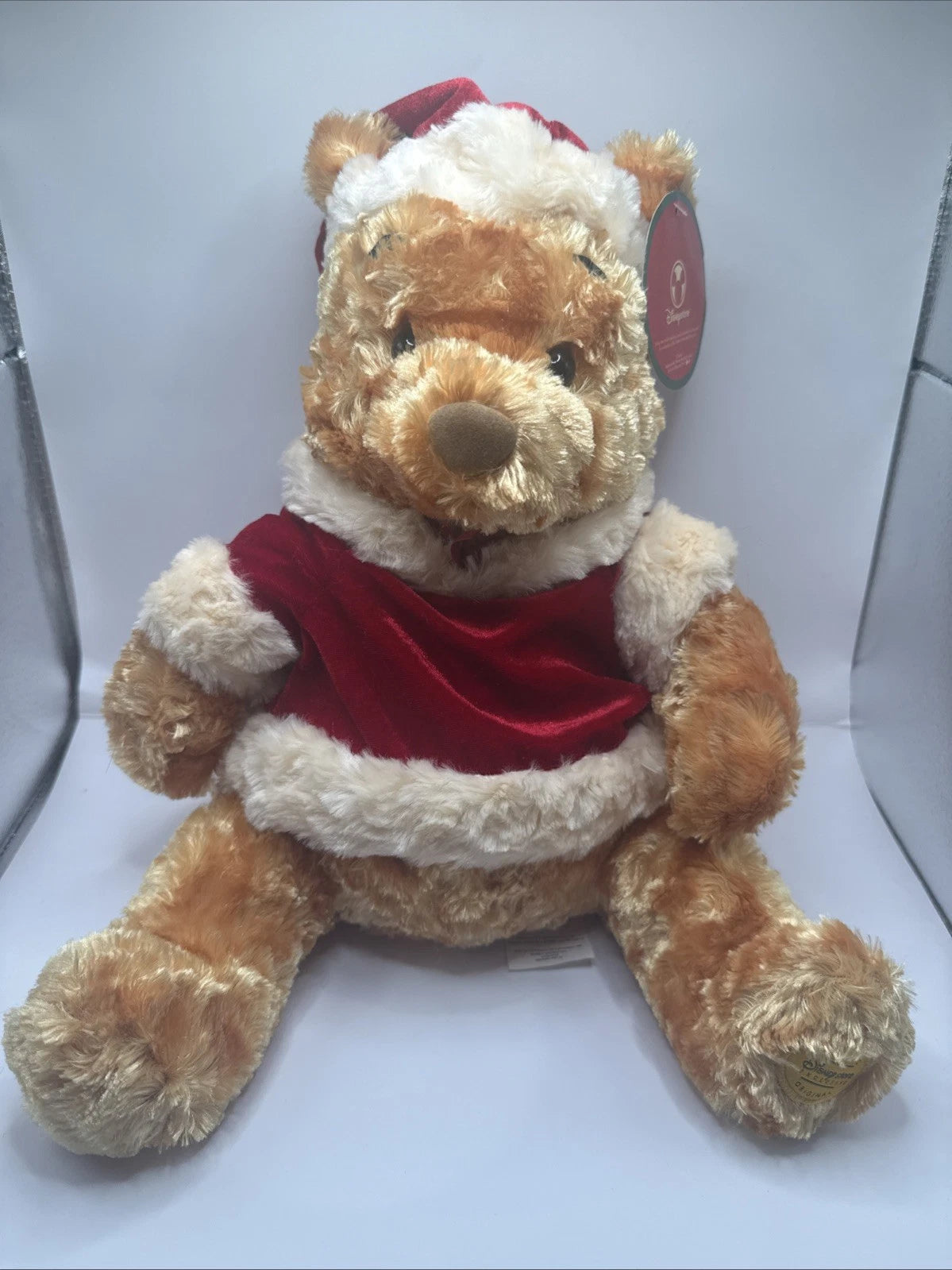 DISNEY STORE ORIGINAL CHRISTMAS POOH BEAR PLUSH STUFFED ANIMAL TRADITIONS W/ TAG