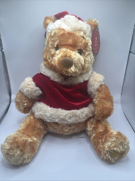 DISNEY STORE ORIGINAL CHRISTMAS POOH BEAR PLUSH STUFFED ANIMAL TRADITIONS W/ TAG