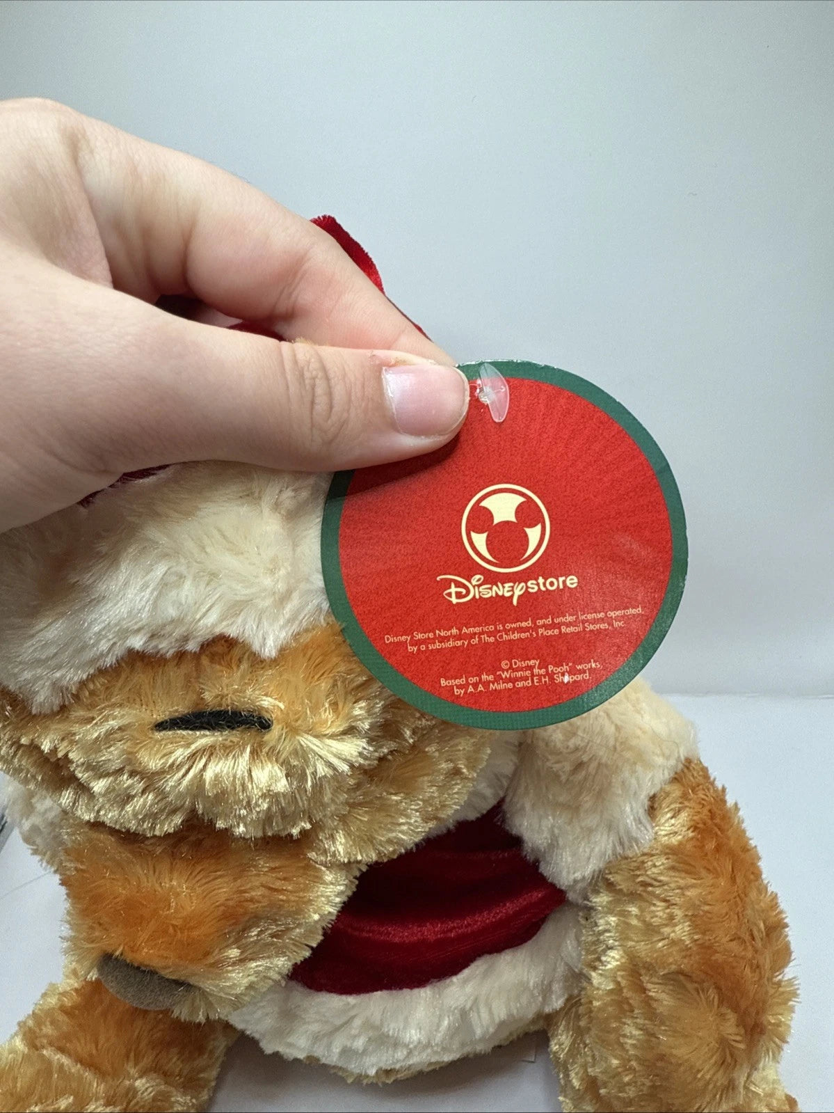 DISNEY STORE ORIGINAL CHRISTMAS POOH BEAR PLUSH STUFFED ANIMAL TRADITIONS W/ TAG