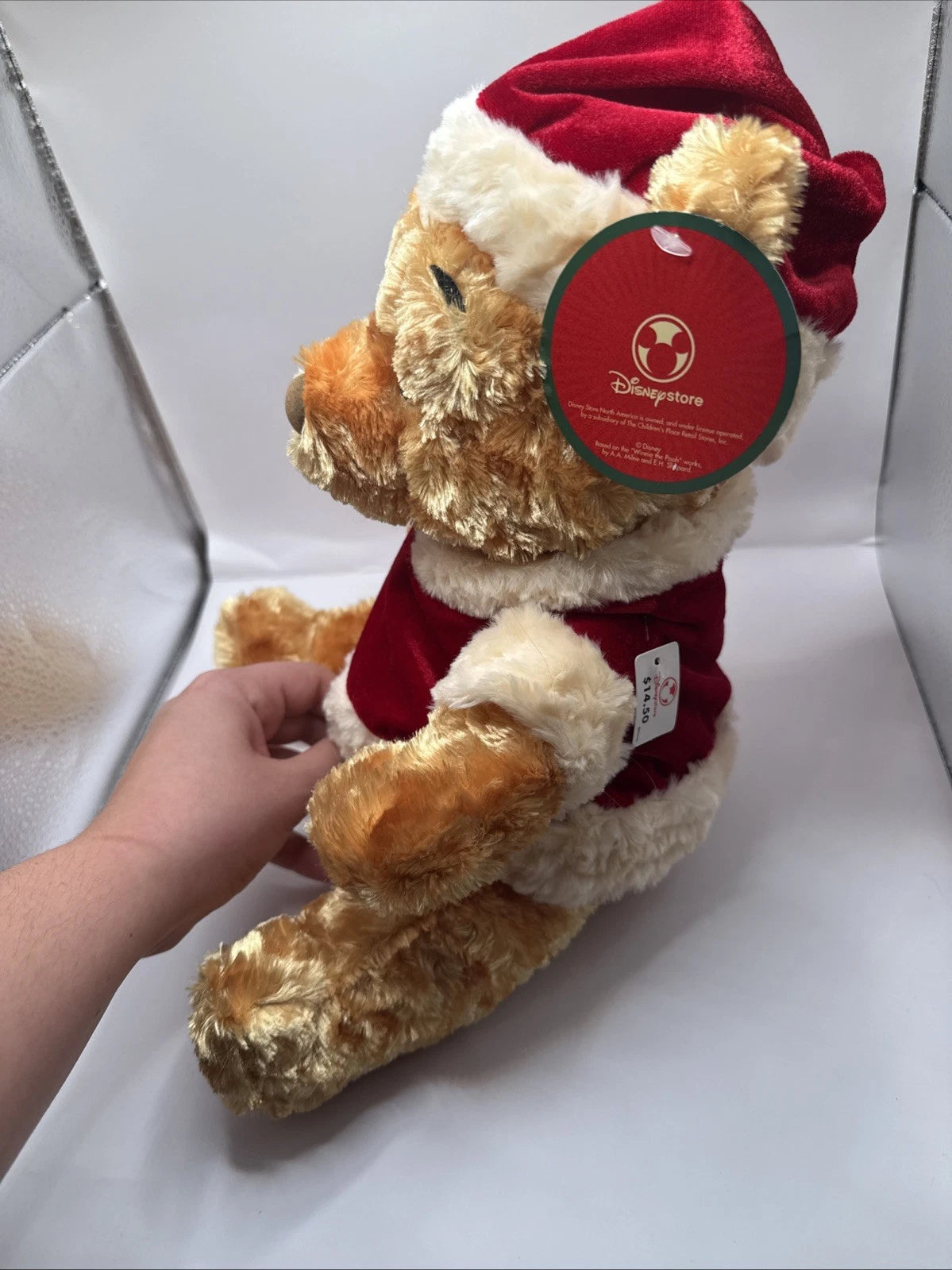 DISNEY STORE ORIGINAL CHRISTMAS POOH BEAR PLUSH STUFFED ANIMAL TRADITIONS W/ TAG