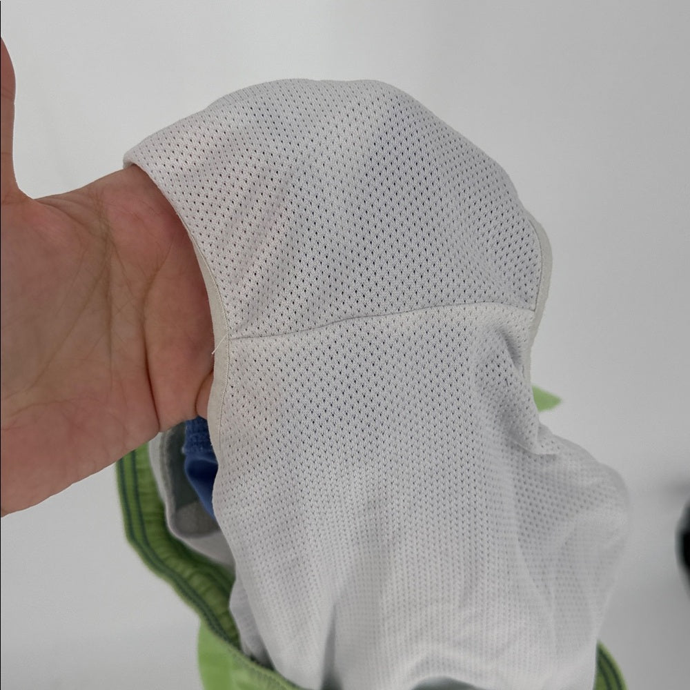 Vineyard Vines Swim Trunks Sz M Green Blue Colorblock Whale Logo Board Shorts