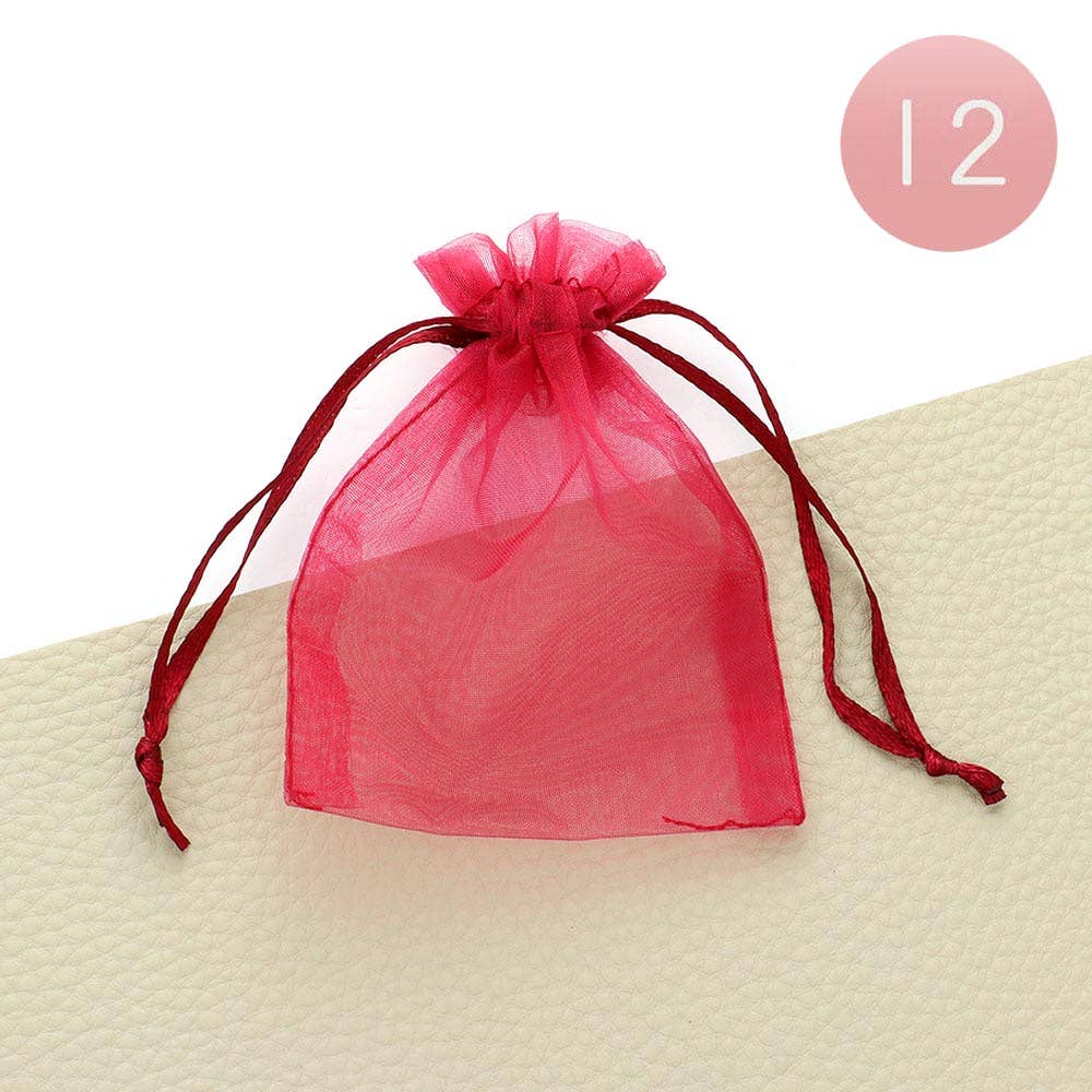 12PCS - 2.75 X 3.5 Ribboned Organza Gift Bags
: Pk