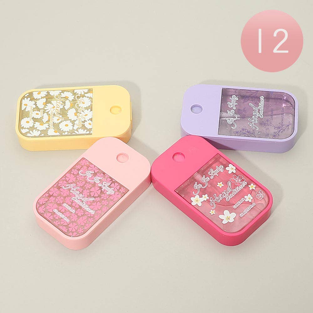 12PCS - Floral Pocket Hand Sanitizer Spray