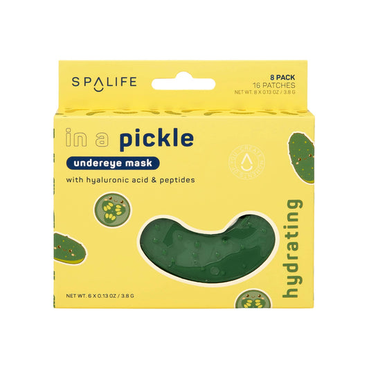 in a pickle under eye face masks in yellow packing on white background 