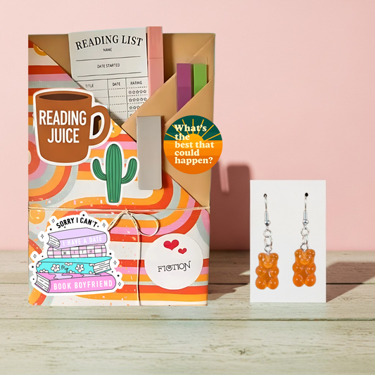 Blind Date Book & Earrings Gift Set – Wholesale Bestseller: Gummy Bear Orange Earrings / Fiction