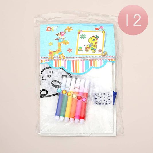 12PCS - Kids DIY Giraffe Graffiti Tote Bag Art Kit