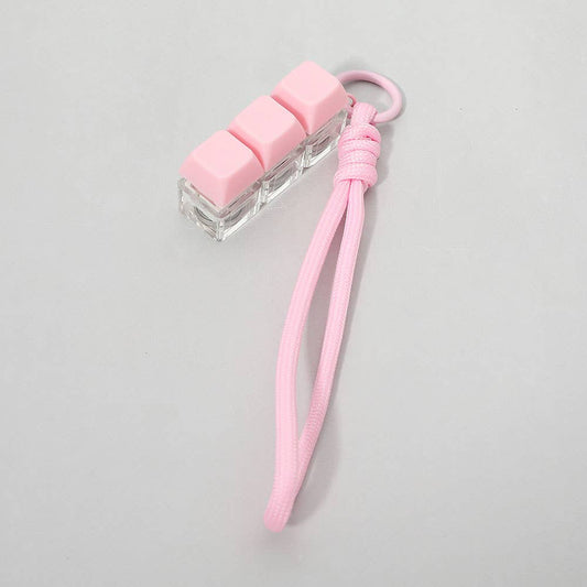 Light Up LED Stress Relief Cube Keyboard Bag Charm: Light,Pink