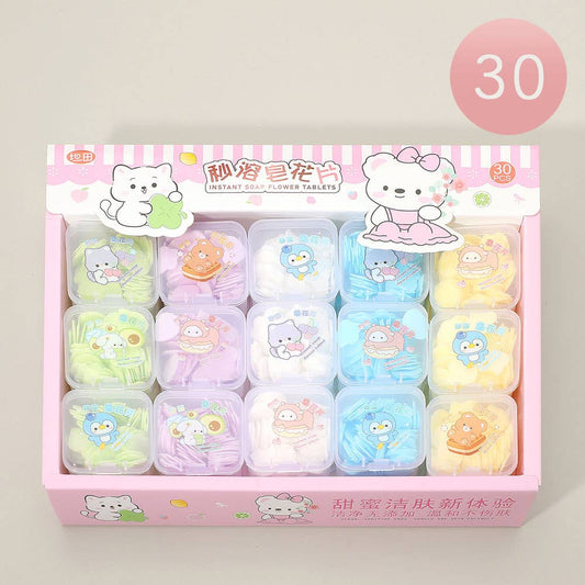 30PCS - Cute Animal Instant Soap Flower Tablets