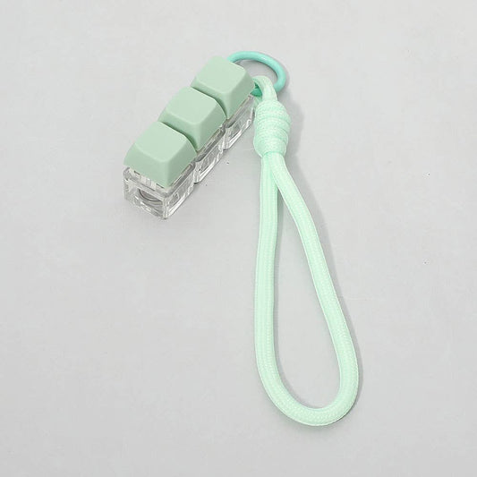 Light Up LED Stress Relief Cube Keyboard Bag Charm: Green,Light
