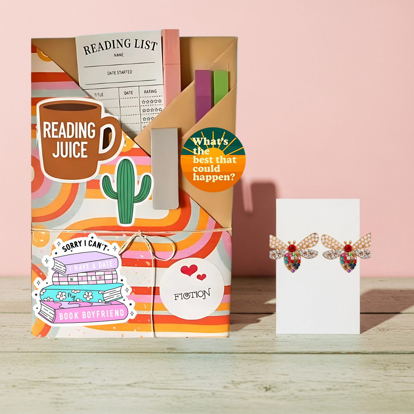 Blind Date Book & Earrings Gift Set – Wholesale Bestseller: Gummy Bear White Earrings / Fiction