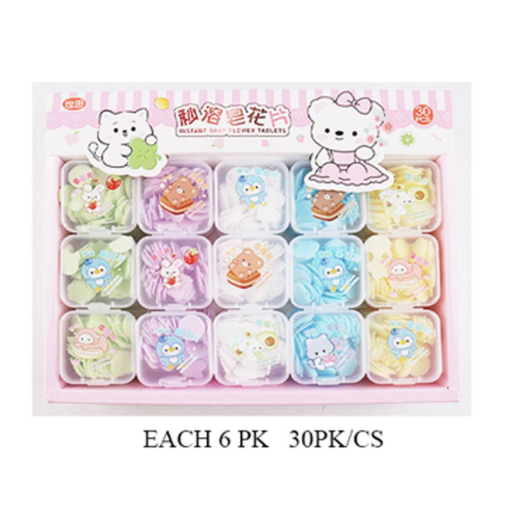 30PCS - Cute Animal Instant Soap Flower Tablets