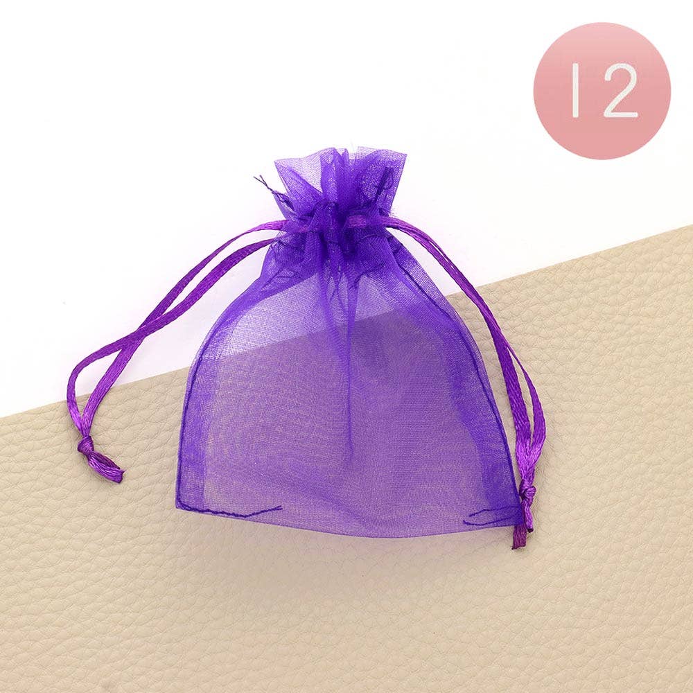 12PCS - 2.75 X 3.5 Ribboned Organza Gift Bags
: Pk
