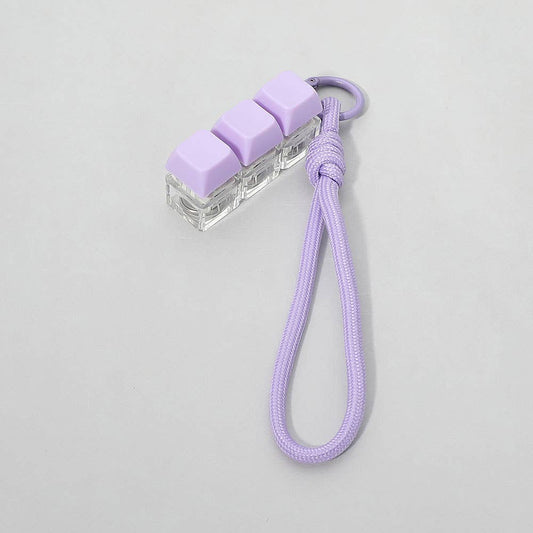 Light Up LED Stress Relief Cube Keyboard Bag Charm: Purple