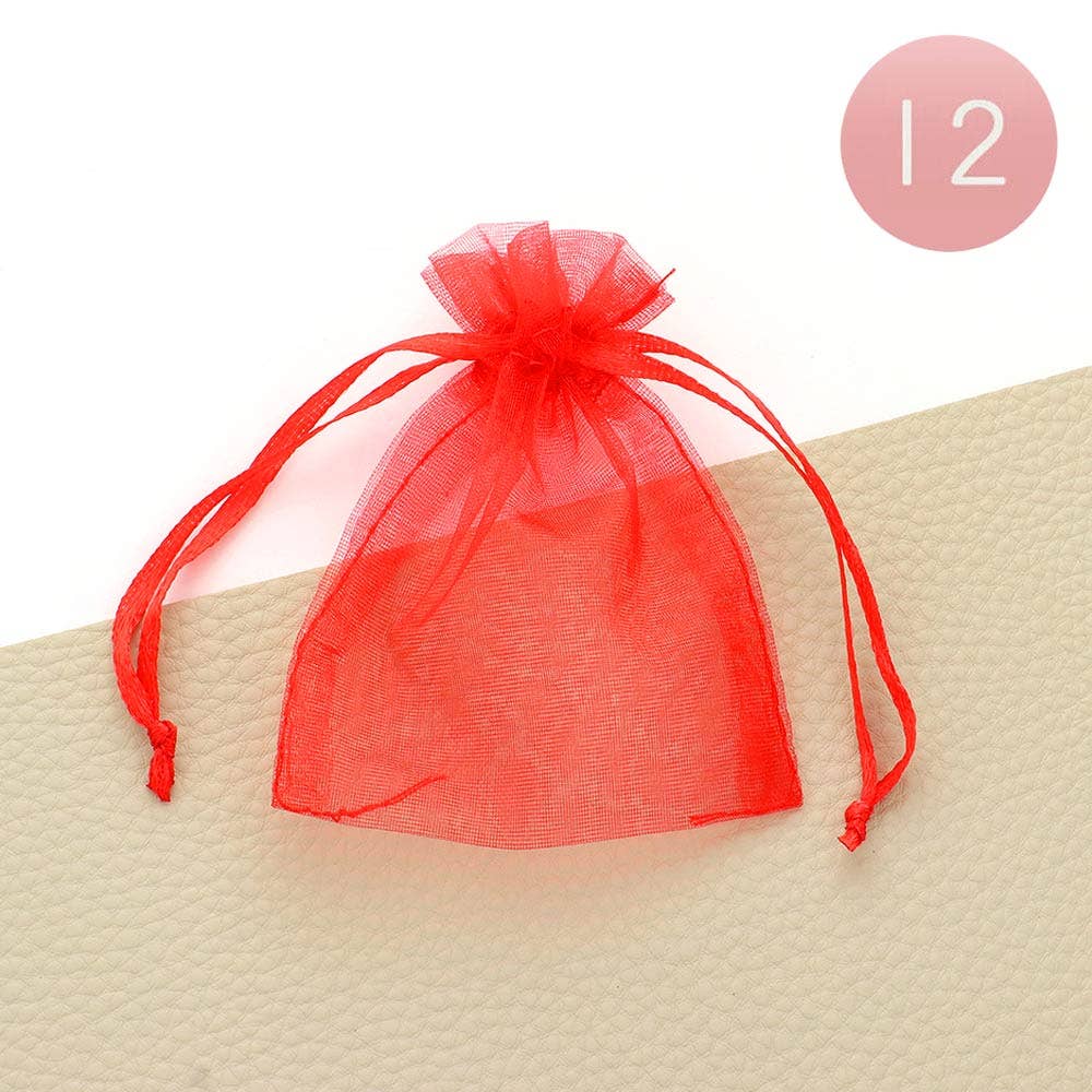 12PCS - 2.75 X 3.5 Ribboned Organza Gift Bags
: Pk