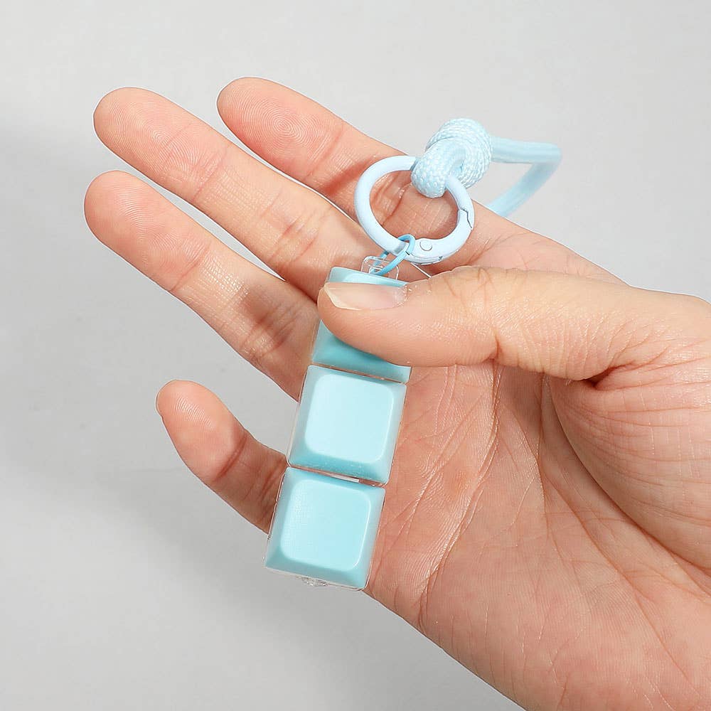 Light Up LED Stress Relief Cube Keyboard Bag Charm: Peach