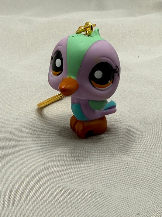 Bird Keychain | Y2K Pet Club Purple Mint Green Parakeet Gold Eyes | Y2K Retro Toy Charm Accessory