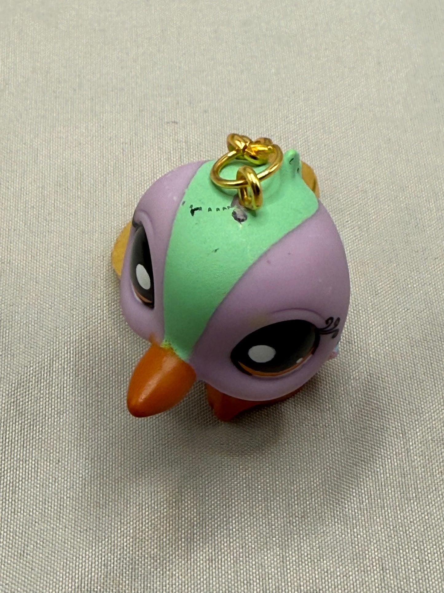 Bird Keychain | Y2K Pet Club Purple Mint Green Parakeet Gold Eyes | Y2K Retro Toy Charm Accessory