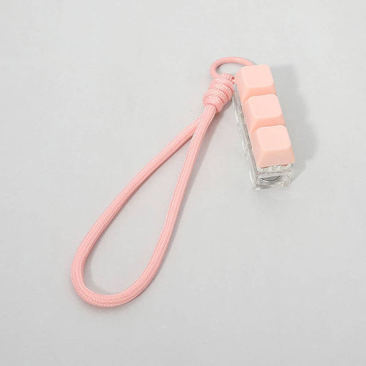 Light Up LED Stress Relief Cube Keyboard Bag Charm: Peach