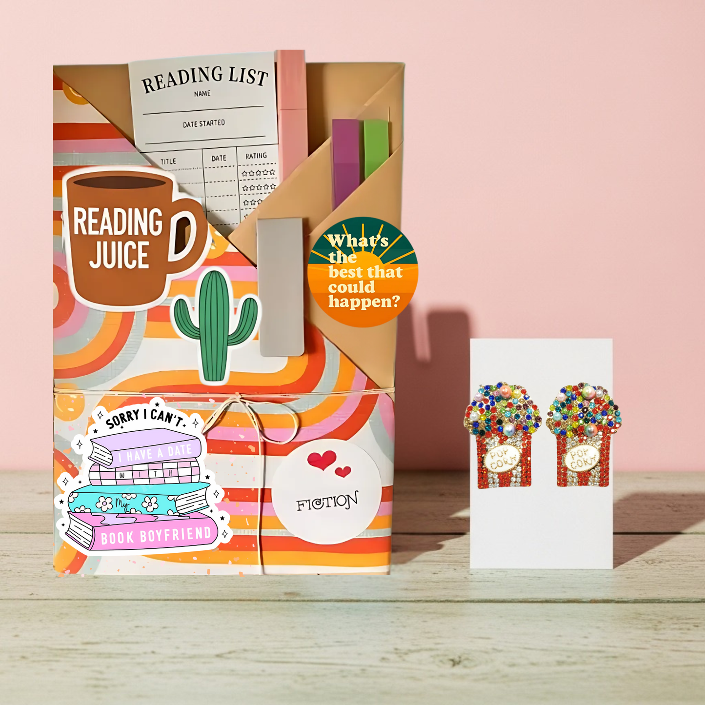 Blind Date Book & Earrings Gift Set – Wholesale Bestseller: Gummy Bear White Earrings / Fiction