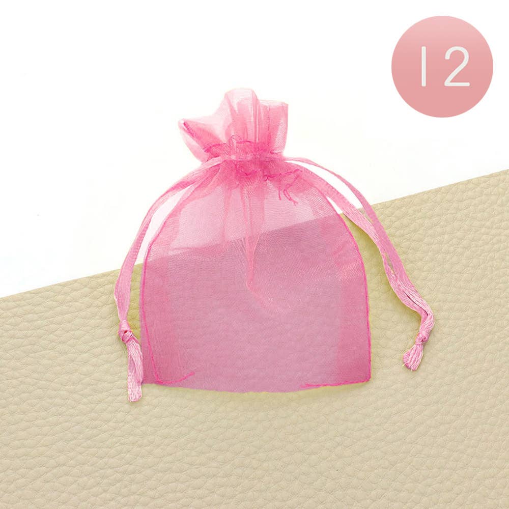12PCS - 2.75 X 3.5 Ribboned Organza Gift Bags
: Pk