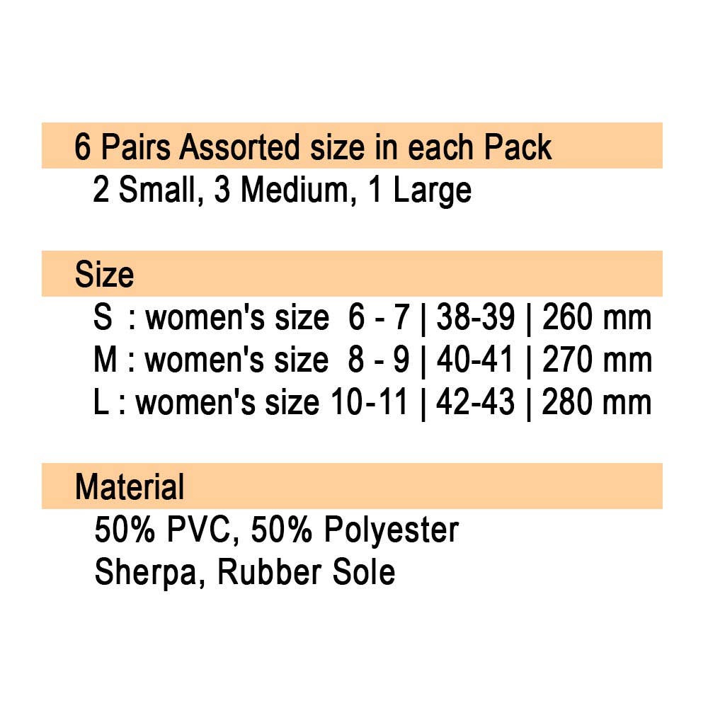 6Pairs - Ribbon Embroidery Patter Fuzzy Indoor Slippers