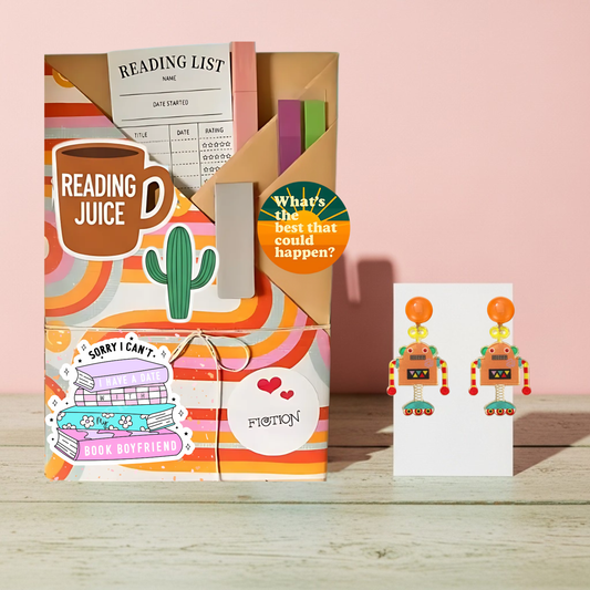 Blind Date Book & Earrings Gift Set – Wholesale Bestseller: Robot Earrings / Fiction
