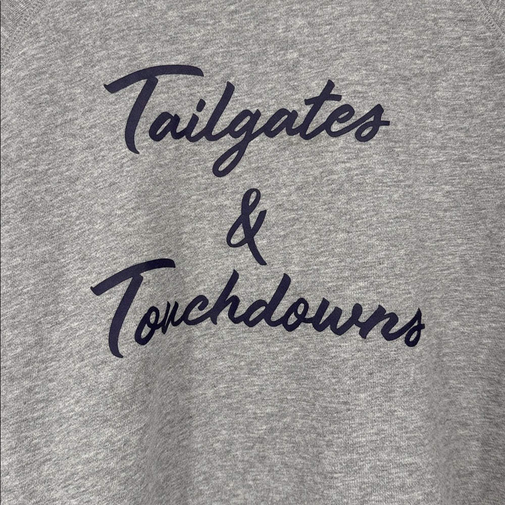 Draper James Tailgates & Touchdowns Sweatshirt Gray Graphic Pullover SZ 2X